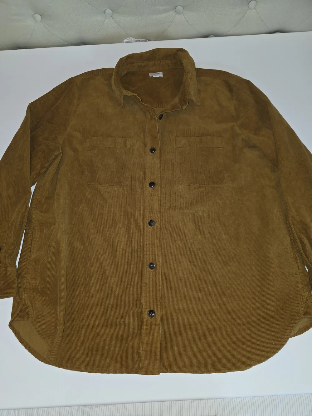 J.Crew Women's Large Brown Corduroy Button Front Shirt Jacket Shacket Oversized